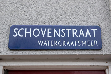 Street Sign Schovenstraat At Betondorp Amsterdam The Netherlands 2020