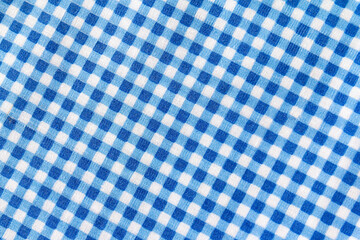 Classic blue plaid fabric or tablecloth background