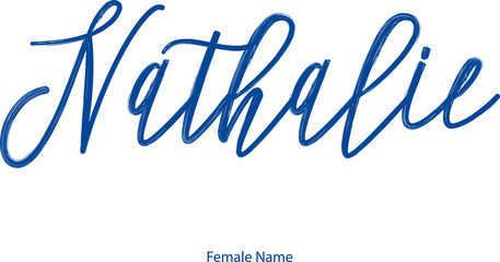 Nathalie Female name - in Stylish Lettering Cursive Typography Text