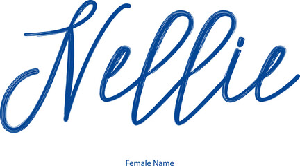 Fototapeta na wymiar Nellie Female name - in Stylish Lettering Cursive Typography Text