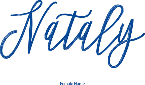 Nataly. Female name - in Stylish Lettering Cursive Typography Text