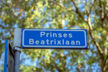 Street Sign Prinses Beatrixlaan At Apeldoorn The Netherlands 2018