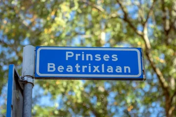 Foto op Aluminium Street Sign Prinses Beatrixlaan At Apeldoorn The Netherlands 2018 © Robertvt