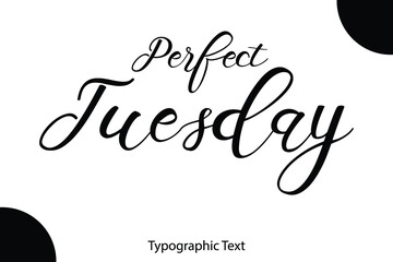 Perfect Tuesday Written Letter Calligraphy Black Color Text On White Background