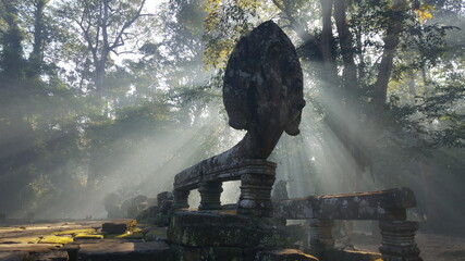 Cambodia. Preah Palilaj Temple. Located inside Angkor Thom, approximately 400 m north of the...