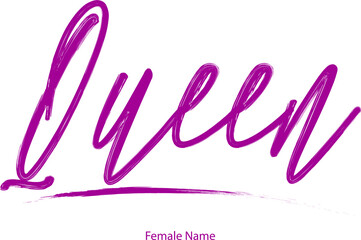 Queen Female name - in Stylish Lettering Cursive Typography Text