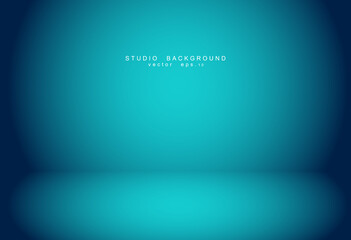 Empty blue studio room Backdrop. Light interior with copyspace for your creative project . Vector illustration EPS 10