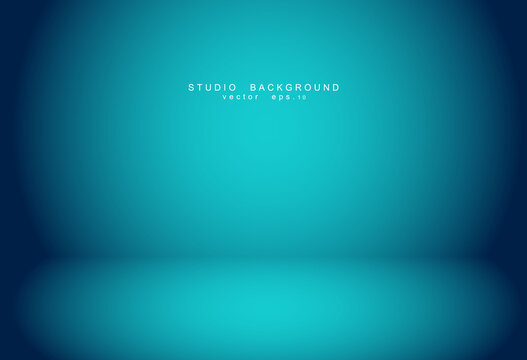 Empty blue studio room Backdrop. Light interior with copyspace for your creative project . Vector illustration EPS 10