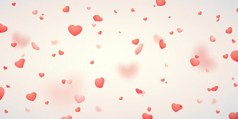 Hearts falling vector illustration. Wedding or Valentines day decor design