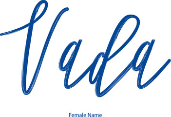 Fototapeta na wymiar Vada Woman's name. Hand drawn lettering. Vector Typography Text