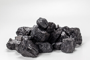 raw coal isolated in white background