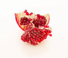 Fresh ripe pomegranate isolated on white background