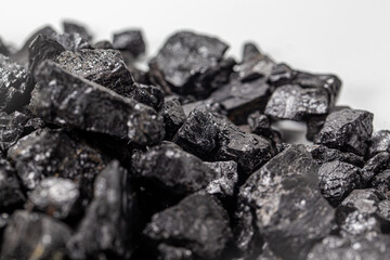 raw coal isolated in white background