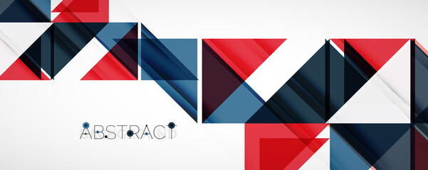 Obraz premium Set of vector triangle geometric backgrounds. Vector illustration for covers, banners, flyers and posters and other designs