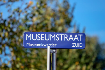 Street Sign Museumstraat At Amsterdam The Netherlands 2018