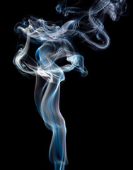 Smoke isolated on black background.