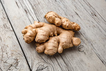 Healthy ginger root close up