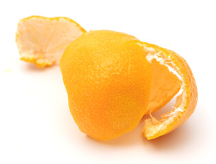 Tangerine peel isolated on a white background.