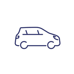 hatchback car line icon on white