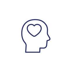 Head and heart line icon