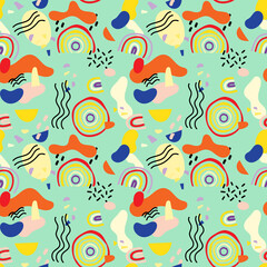 Abstract poster design. Liquid colorful shapes on light background. Vector illustration.