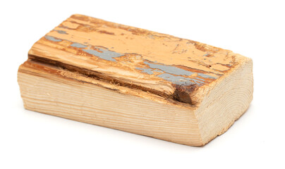 Wooden plank isolated on a white background.