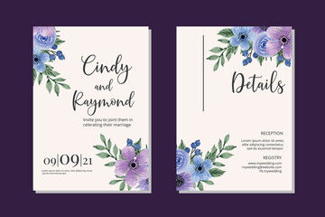 Floral Watercolor Wedding invitation Set