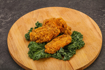 Hot fried crispy chicken wings