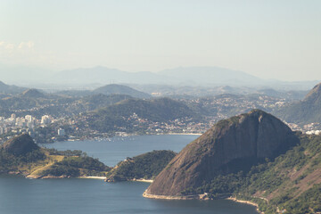 Scenic view down to the City of Rio de Janeiro in Brazil