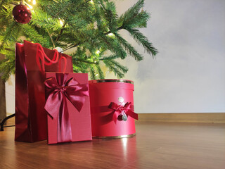 Christmas tree with gift boxes