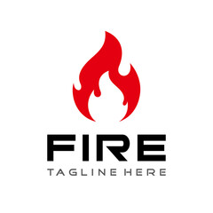 simple fire logo design template vector
