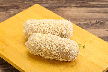 Raw chicken cutlet for roast