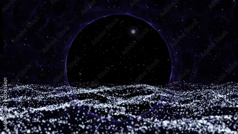 Poster isolated black background. space, stellar nebula and black hole. a close-up of the movement and rota