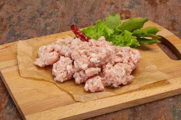 Homemade pork minced meat for cooking