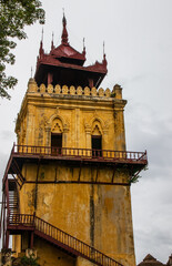 Fototapeta na wymiar Nanmyin Watch Tower in Mingun near Mandalay Myanmar Burma