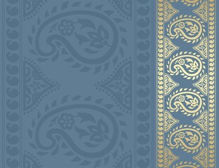 paisley floral pattern , wedding template , royal India	
