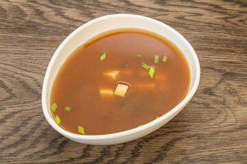 Japanese tradtitional Miso soup with tofu