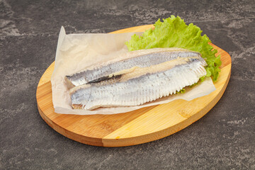 Herring fillet with salad leaves