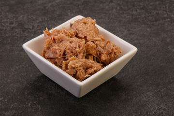 Canned tuna fillet for salad