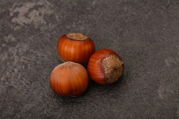 Hazelnut heap isolated over background