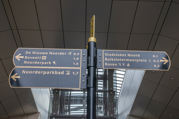 Street Sign At The Subway Station At Amsterdam Noord The Netherlands 2019