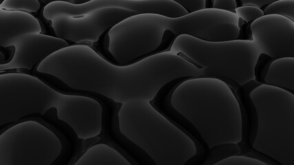 Obraz premium Abstract black background. Smooth black wave. Glossy Plastic. Dark luxury texture. Oil, petroleum. Black tar, gum. 3d rendering