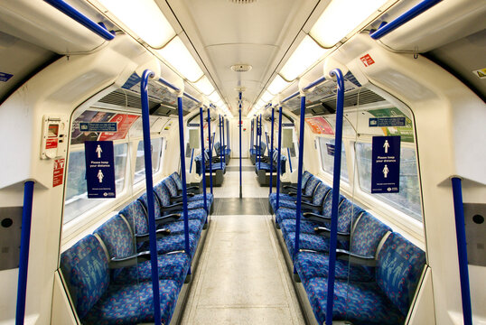 interior of a london tube - Powered by Adobe