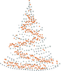 Christmas tree consisting of stars, snowflakes and thousands of lights. Vector illustration.