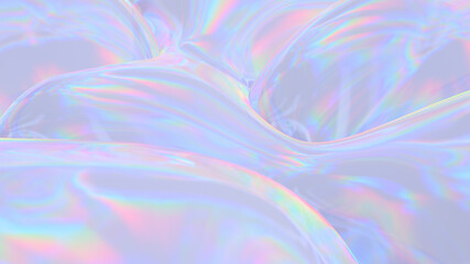 Abstract digital fabric. Sci-fi background.  Holographic neon foil. 3D illustration