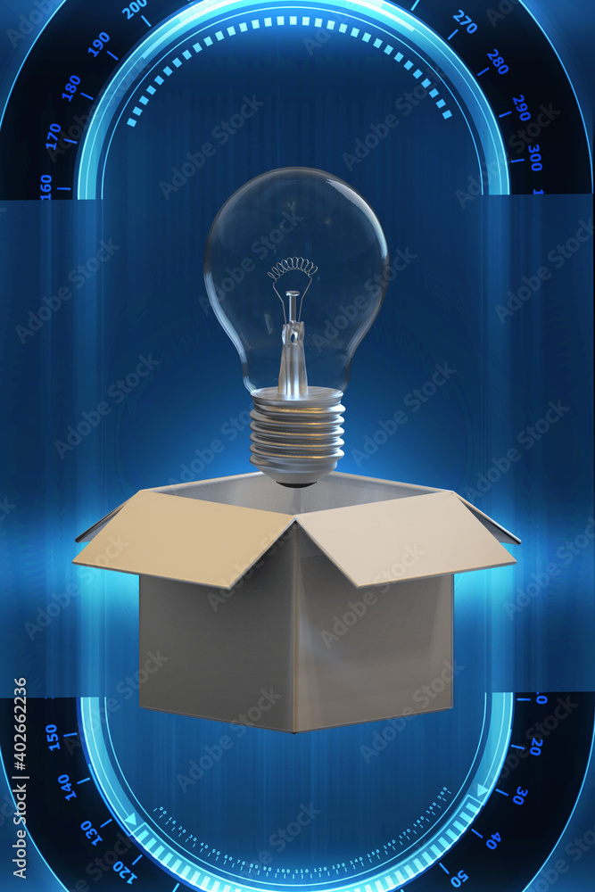 Poster 3d rendering shipment of an idea