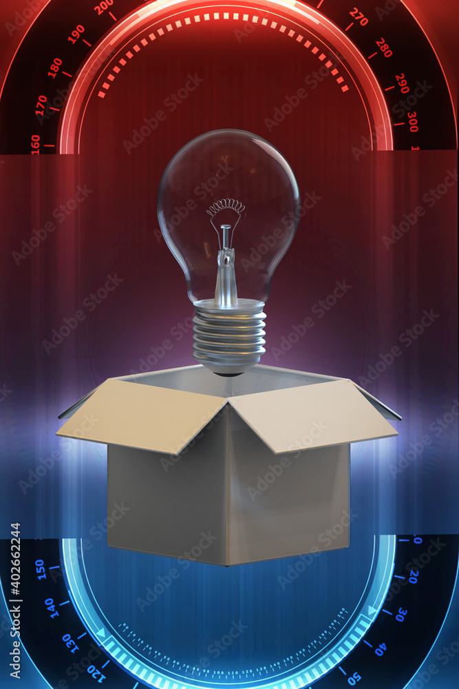 Poster 3d rendering shipment of an idea