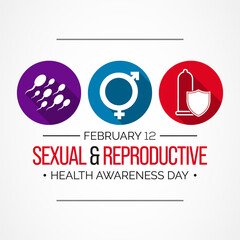 Vector illustration on the theme of Sexual and Reproductive health awareness day observed each year  on February 12 Highlighting Sexuality and sexual health are vital to wellbeing throughout our lives