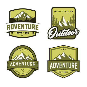 set of adventure emblem design