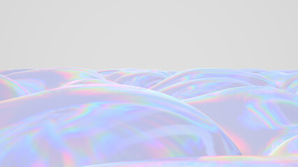 Abstract digital fabric. Sci-fi background.  Holographic neon foil. 3D illustration